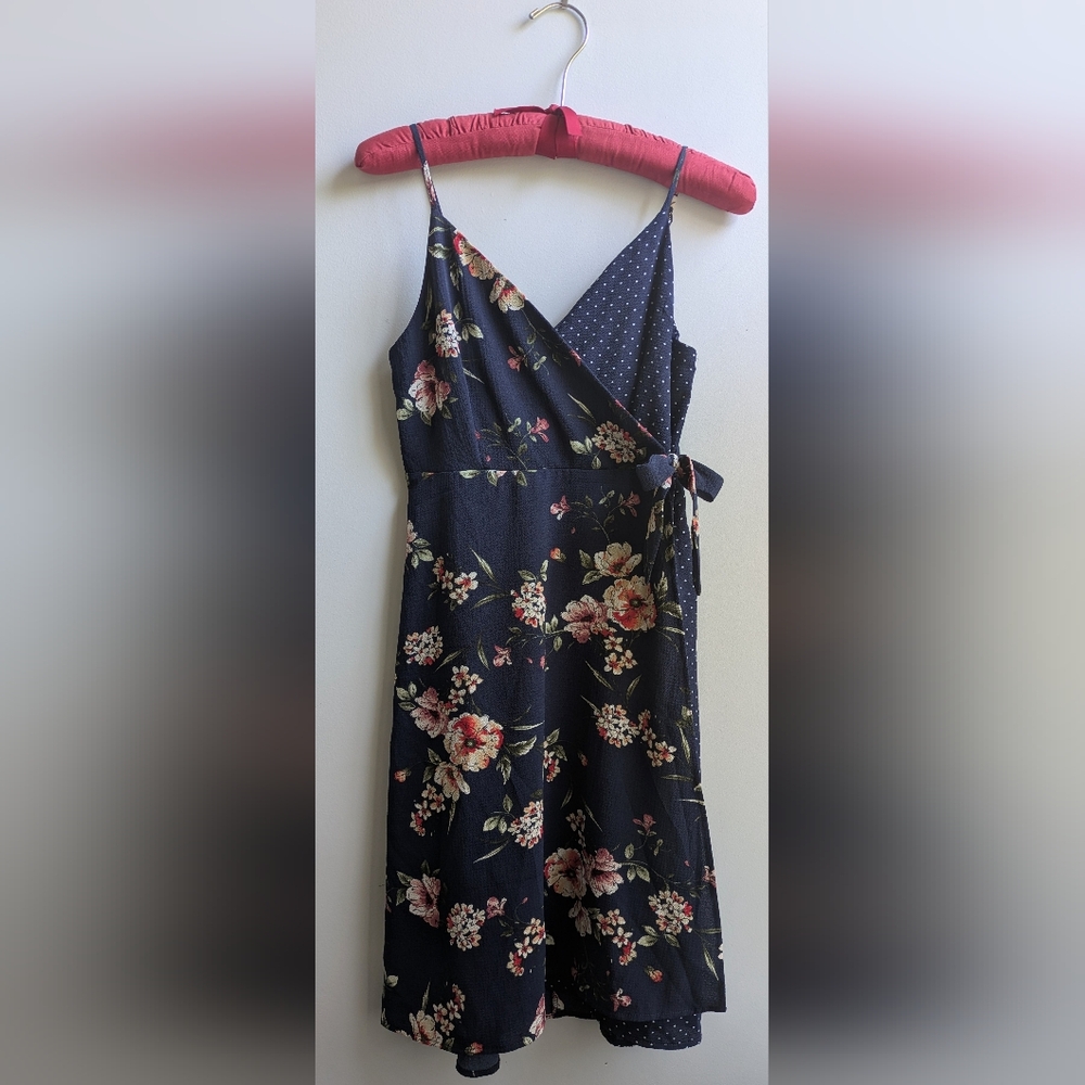 Aqua for Bloomingdales Navy Floral Dress Girls Size (10)M